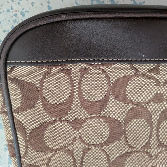 Coach Brown and Tan Signature Wristlet - Picture 2 of 8